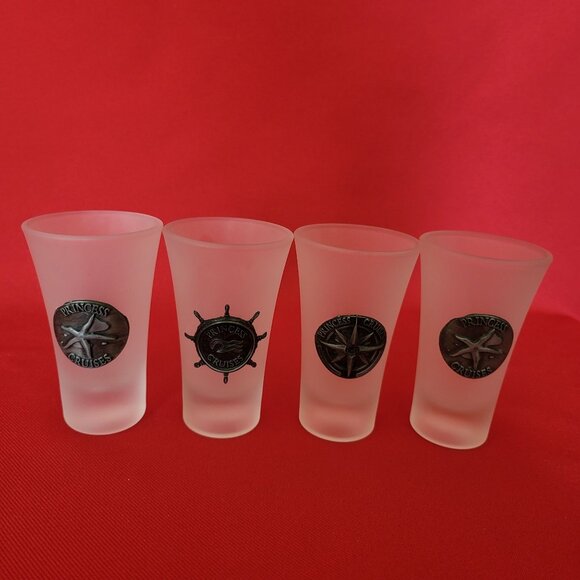 Princess Cruises Shot Glasses Set of 4 Nautical Maritime - Picture 12 of 12